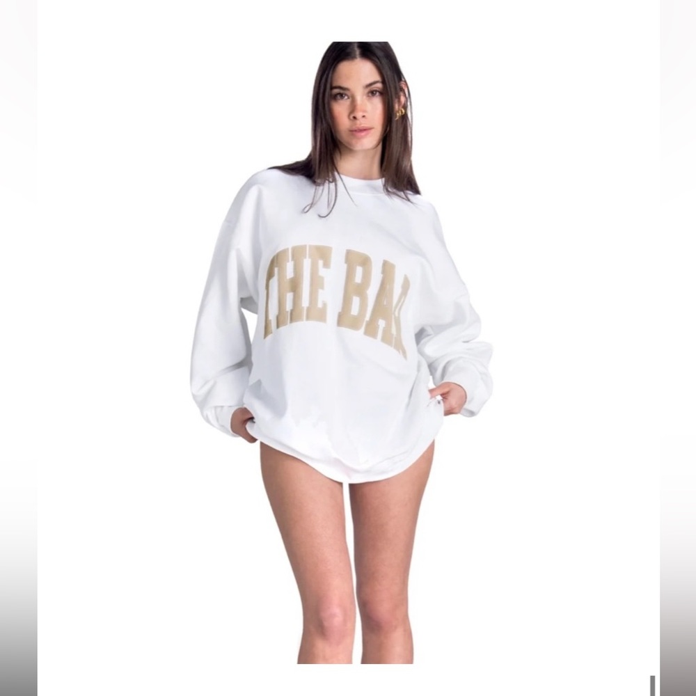 *ALWAYS SOLD OUT*~The Bar, White/Tan Varsity Sweatshirt - Picture 8 of 10